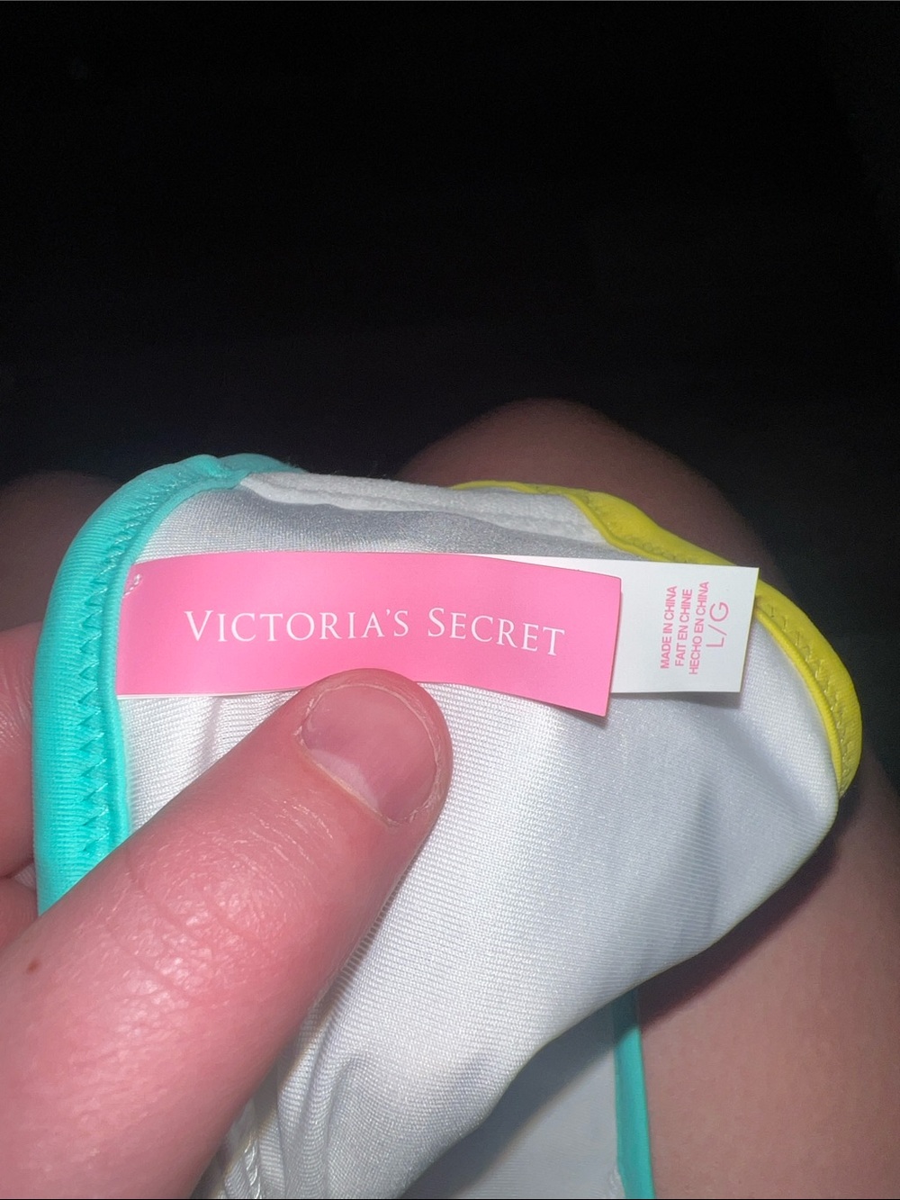 Victoria's Secret Pink Floral Bikini Top with Teal and Yellow Ari - Picture 3 of 3